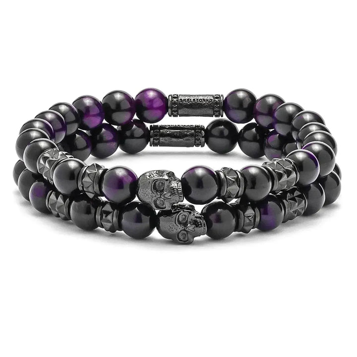 Duo de bracelets Dark Purple en acier inoxydable SkeletonHD Bracelets Acier inoxydable Duo de bracelets Specter, SkeletonHD | Mathieu Blanchard Mathieu Blanchard Joaillerie