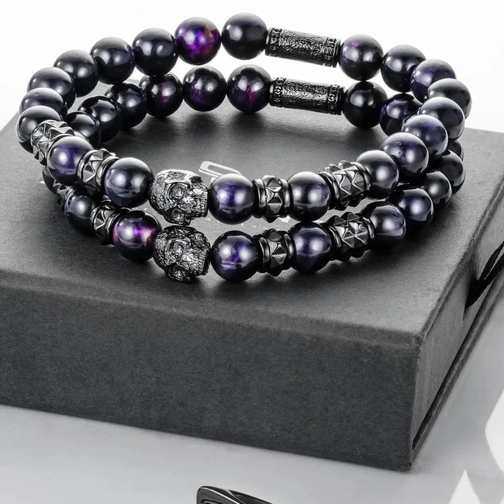 Duo de bracelets Dark Purple en acier inoxydable SkeletonHD Bracelets Acier inoxydable Duo de bracelets Specter, SkeletonHD | Mathieu Blanchard Mathieu Blanchard Joaillerie