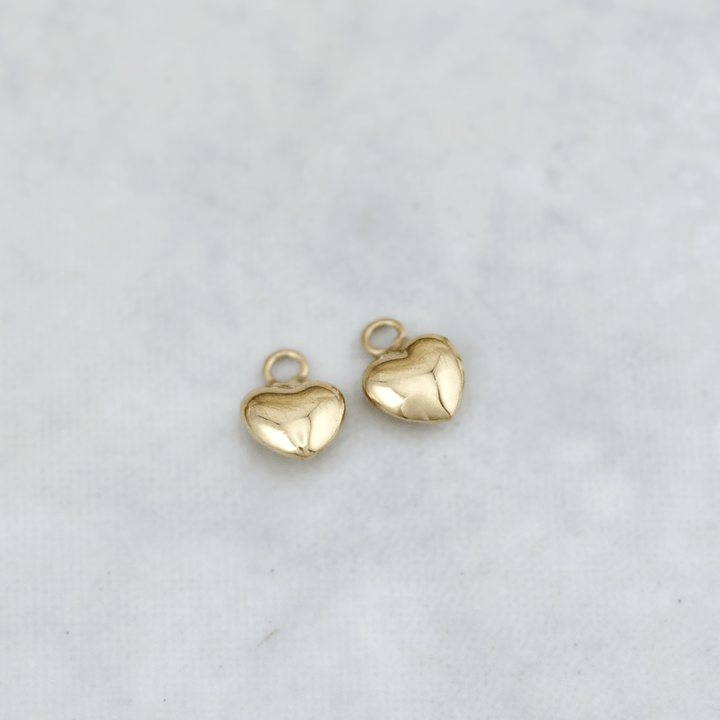 - Breloques et pendentifs Duo de pendentifs Coeurs pour anneaux en or jaune 10K