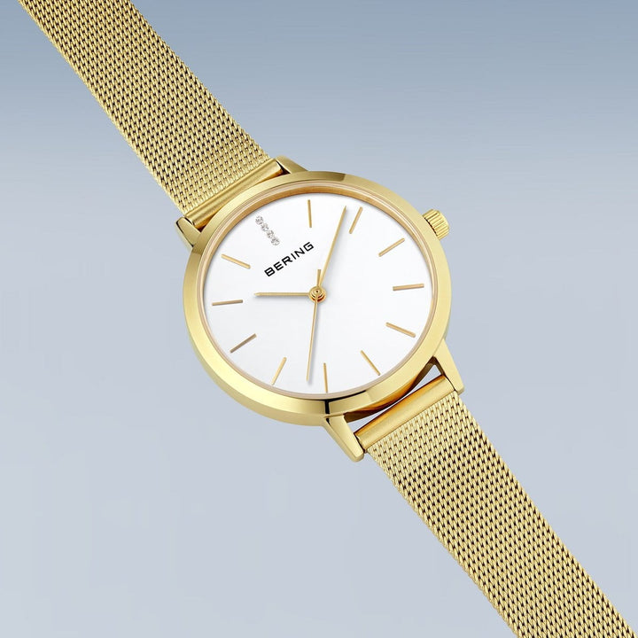 Ensemble cadeau Montre Bering Classic34mm 13434 334 GWP Bering Montre Acier inoxydable plaqué or jaune 13434-334-GWP Ensemble cadeau Montre Bering Classic Or 34mm 13434-334-GWP - Mathieu Blanchard - Dépositaire officiel Bering Canada Mathieu Blanchard Joaillerie