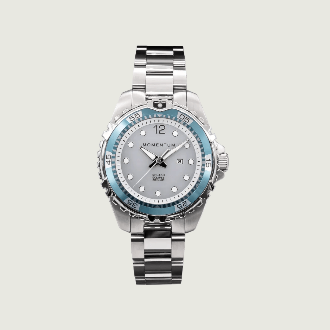 Montre à énergie solaire 38mm Eclipse Aqua Momentum Montres Acier inoxydable 060AADANB-AA-BAA-B-AO-CKIA-D-A-B Montre à énergie solaire 38mm Eclipse Aqua Momentum | Mathieu Blanchard   Mathieu Blanchard Joaillerie