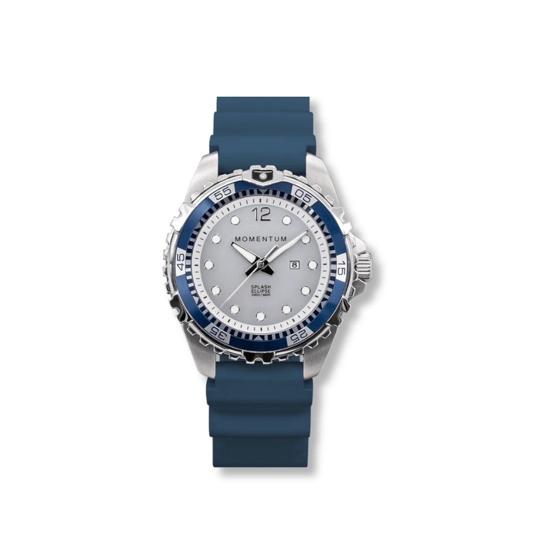Montre à énergie solaire 38mm Eclipse Bleue Momentum Montres Acier inoxydable 060AADANB-AA-BAA-B-AN-BBJ-AM-AA-A-A-B Montre à énergie solaire 38mm Eclipse bleue Momentum | Mathieu Blanchard   Mathieu Blanchard Joaillerie