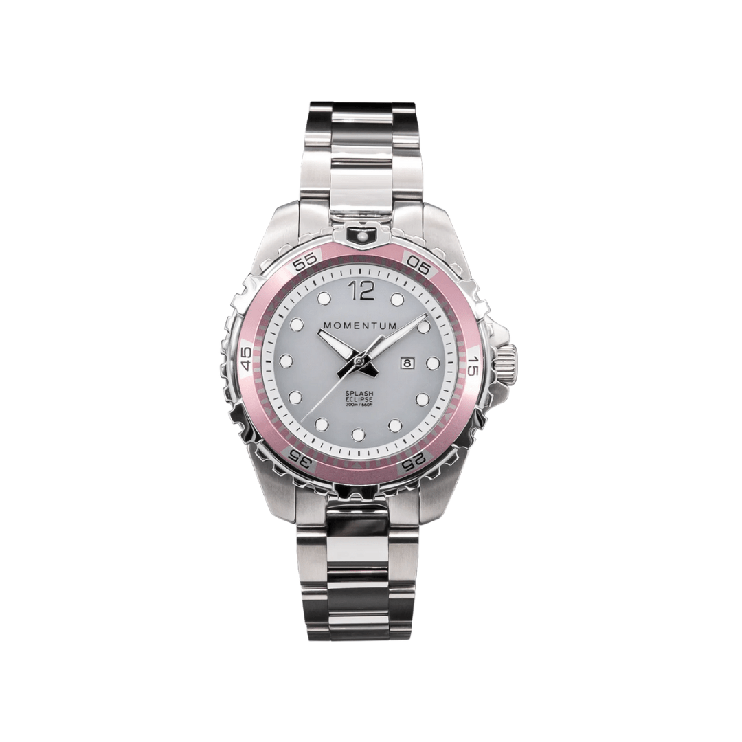 Momentum Montres Acier inoxydable Montre à énergie solaire 38mm Eclipse rose