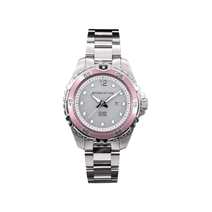 Momentum Montres Acier inoxydable Montre à énergie solaire 38mm Eclipse rose