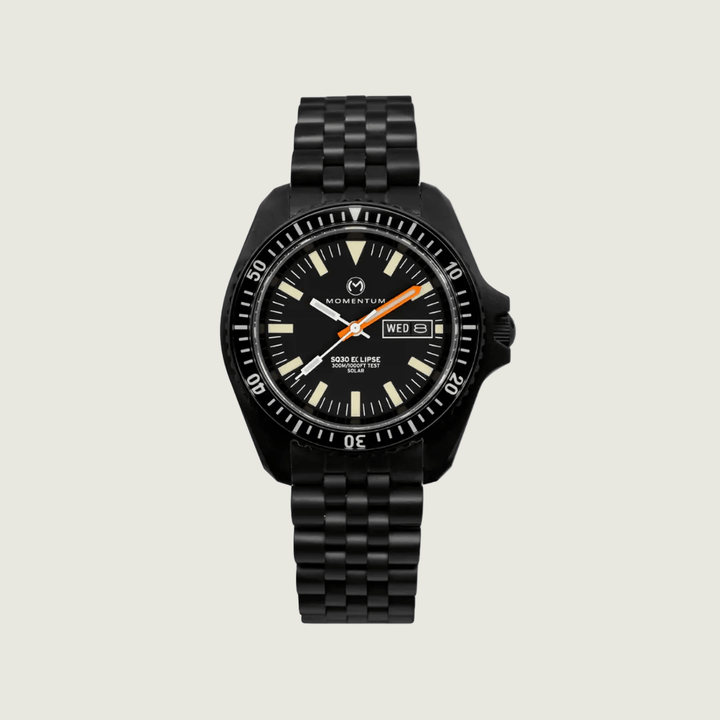 Montre à énergie solaire 42mm SQ30 Black Ion Momentum Montres Acier inoxydable plaqué noir 057AACCNC-AB-B-AC-B-AC-CLKA-C-C-B Montre  à énergie solaire SQ30 Eclipse Black-Ion [42mm] Momentum Mathieu Blanchard Joaillerie