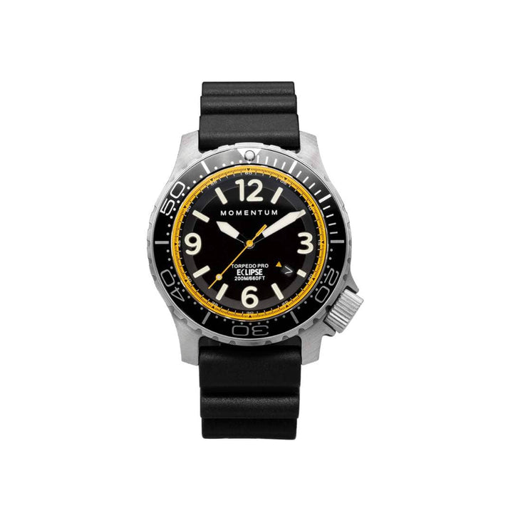 Momentum Montres Caoutchouc Montre à énergie solaire 44mm Torpedo jaune