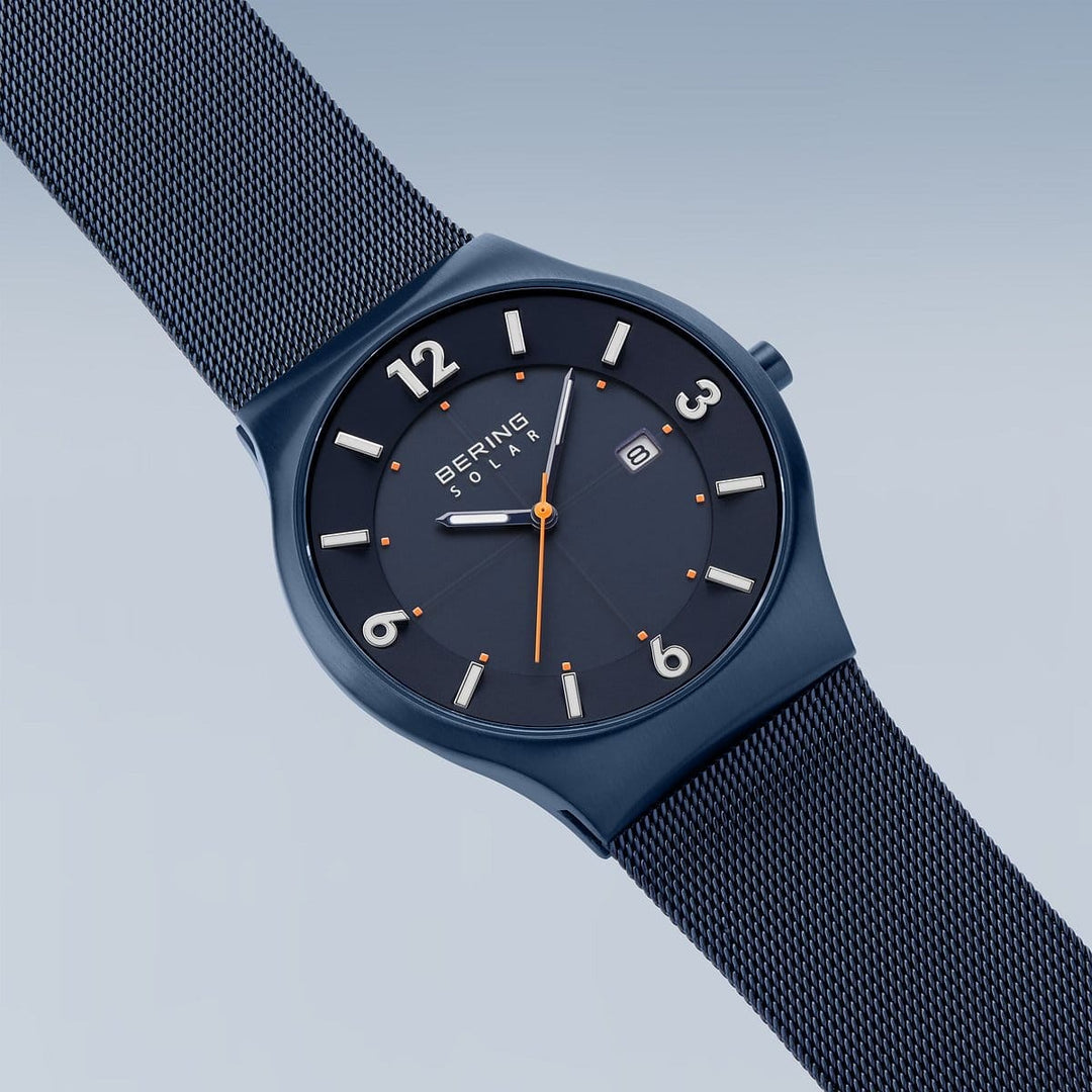 Montre à énergie solaire Bering 40mm 14440 393 Bering Montre Acier inoxydable plaqué bleu 14440-393 Montre Bering Solaire Bleue 40mm 14440-393 | Mathieu Blanchard Mathieu Blanchard Joaillerie