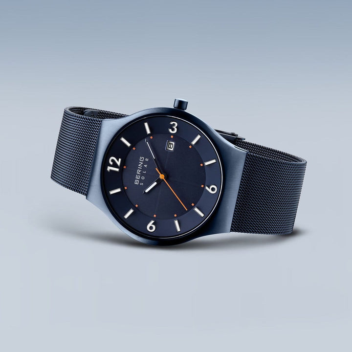 Montre à énergie solaire Bering 40mm 14440 393 Bering Montre Acier inoxydable plaqué bleu 14440-393 Montre Bering Solaire Bleue 40mm 14440-393 | Mathieu Blanchard Mathieu Blanchard Joaillerie
