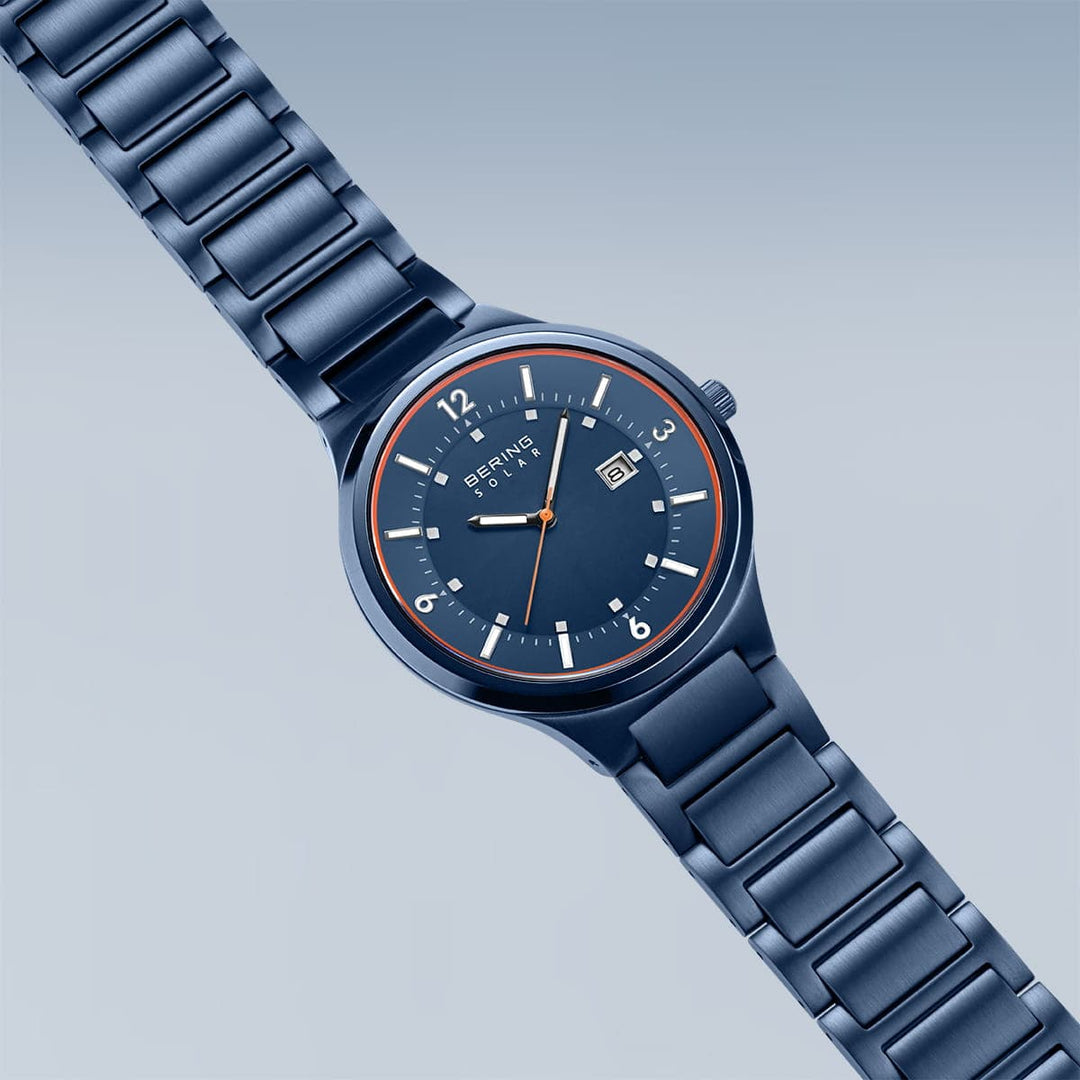 Montre à énergie solaire Bering 42mm 14442 797 Bering Montre Acier inoxydable plaqué bleu 14442-797 Montre Bering Solaire Argent 42mm 15239-779 | Mathieu Blanchard Mathieu Blanchard Joaillerie
