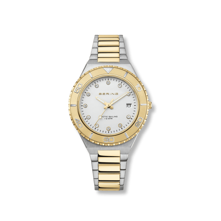Montre Bering 2 tons 36mm 18936 710 Bering Montre Acier inoxydable plaqué or jaune 18936-710 Montre Bering 2 tons 36mm 18936-710 - Mathieu Blanchard - Dépositaire officiel Bering Canada Mathieu Blanchard Joaillerie