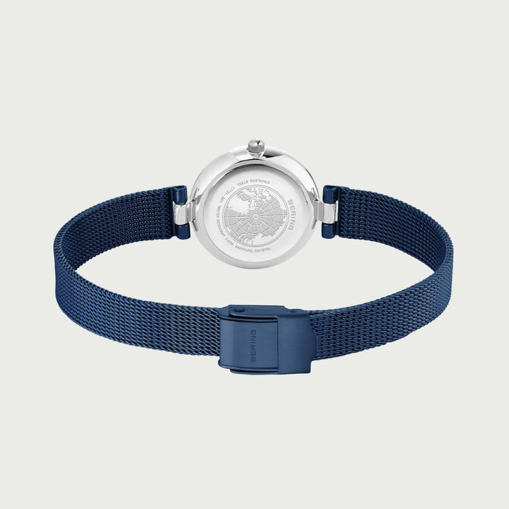 Montre Bering Bleu Brillant 24mm 17724 307 Bering Montre Acier inoxydable plaqué bleu 17724-307 Montre Bering Argent Bleu Brillant 24mm 17724-307 - Mathieu Blanchard - Dépositaire officiel Bering Canada Mathieu Blanchard Joaillerie