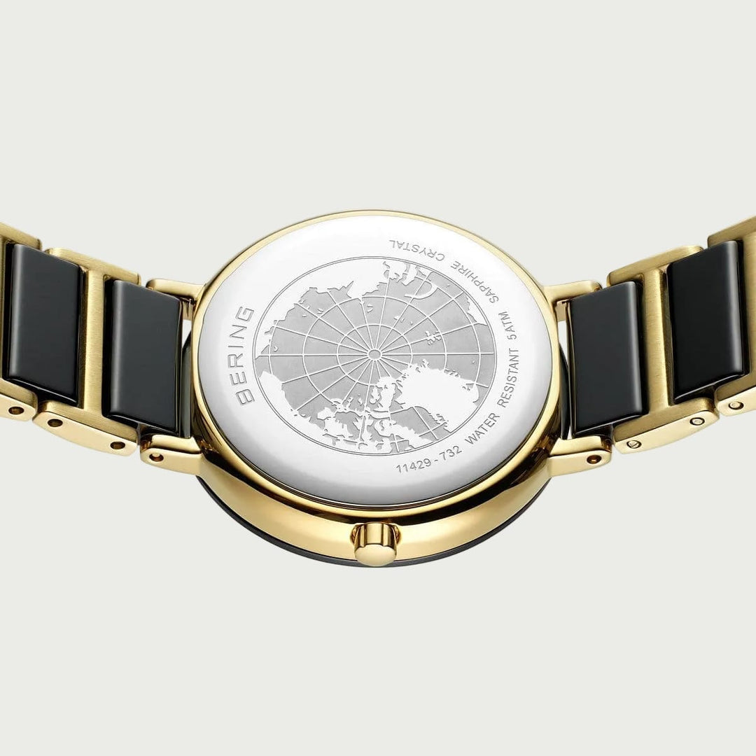 Montre Bering Ceramique 29mm 11429 732 Bering Montre Acier inoxydable plaqué or jaune 11429-732 Montre Bering Ceramique Noire 29mm 11429-732 | Mathieu Blanchard Mathieu Blanchard Joaillerie