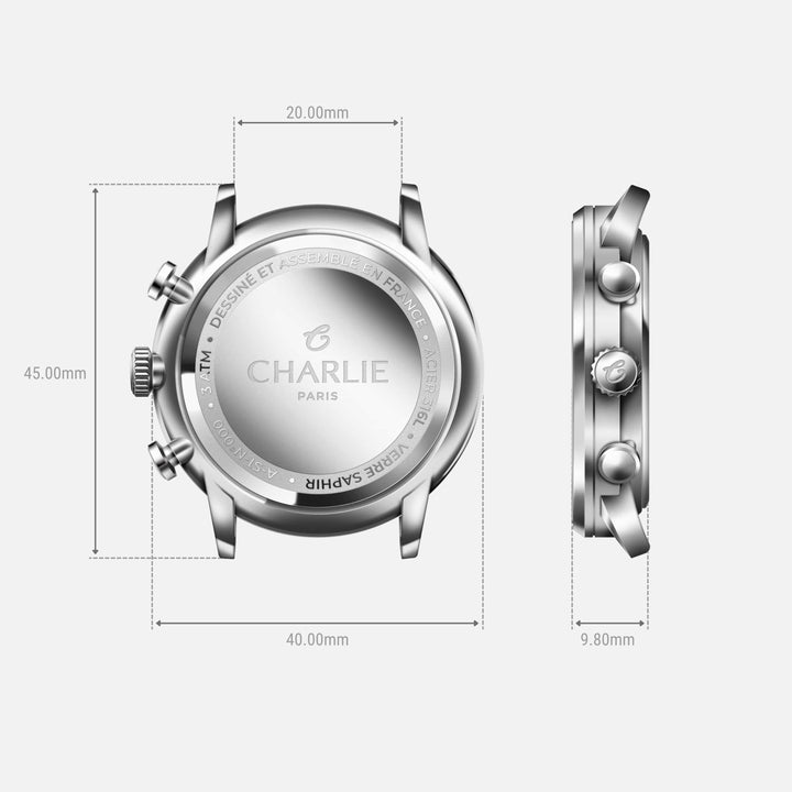 Charlie Paris Montre Montre Charlie Paris HORIZON Chronographe - Bleu 39 mm