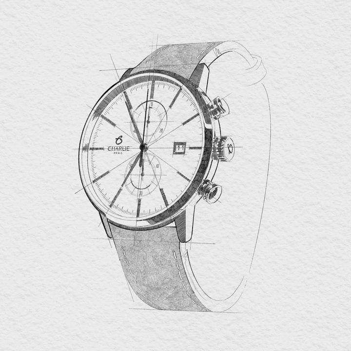 Charlie Paris Montre Montre Charlie Paris HORIZON Chronographe - Bleu 39 mm