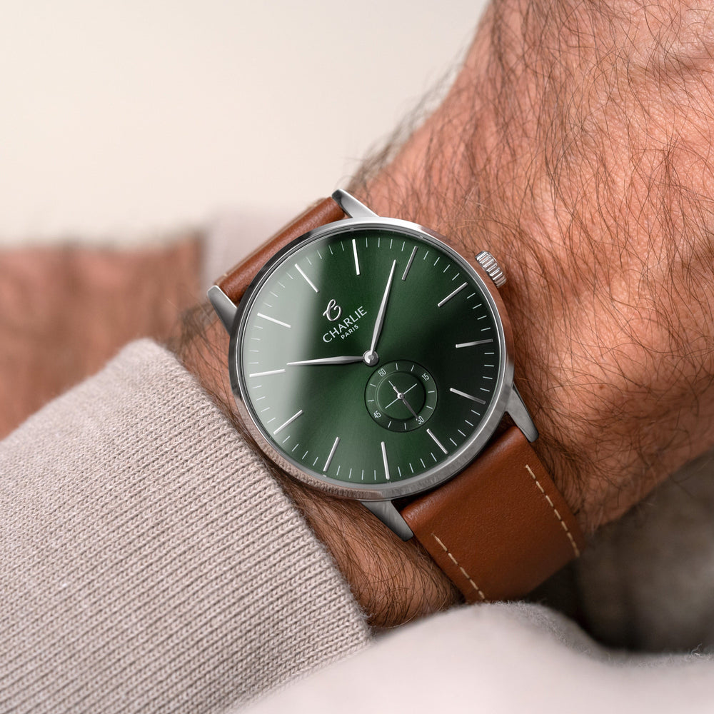 Charlie Paris Montre Montre Charlie Paris HORIZON Vert 39 mm