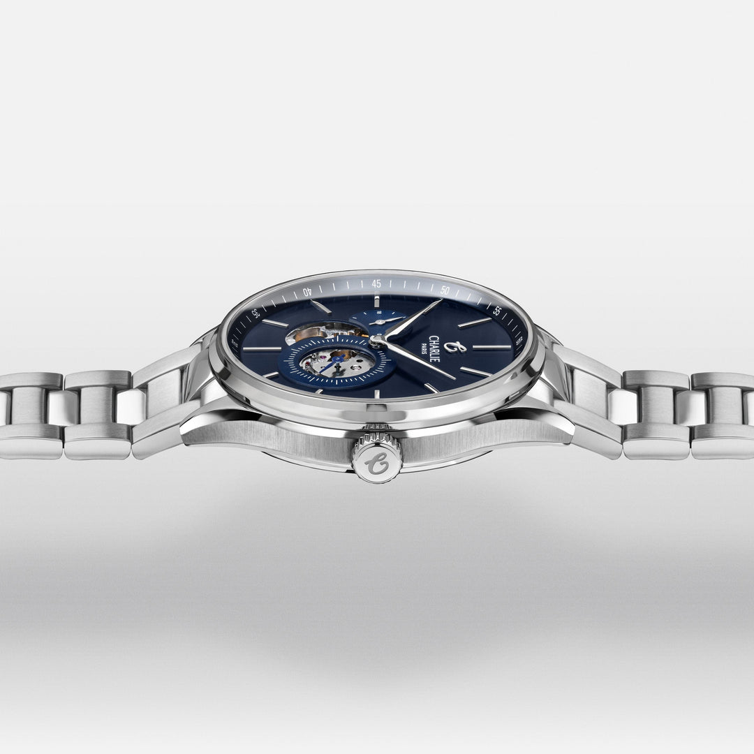 Charlie Paris Montre Montre Charlie Paris INITIAL Open Heart - Bleu 40 mm