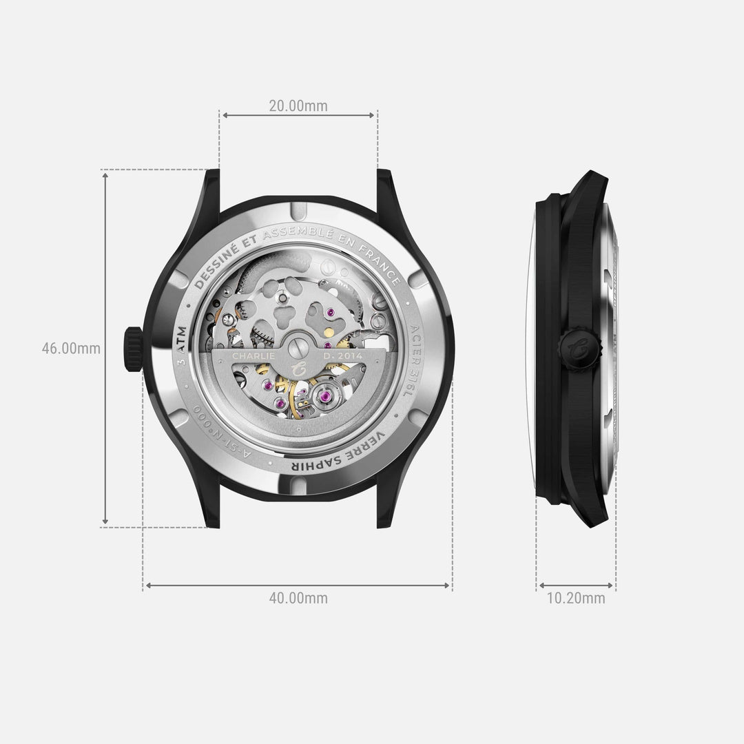 Charlie Paris Montre Montre Charlie Paris INITIAL Squelette - Fantôme 40 mm