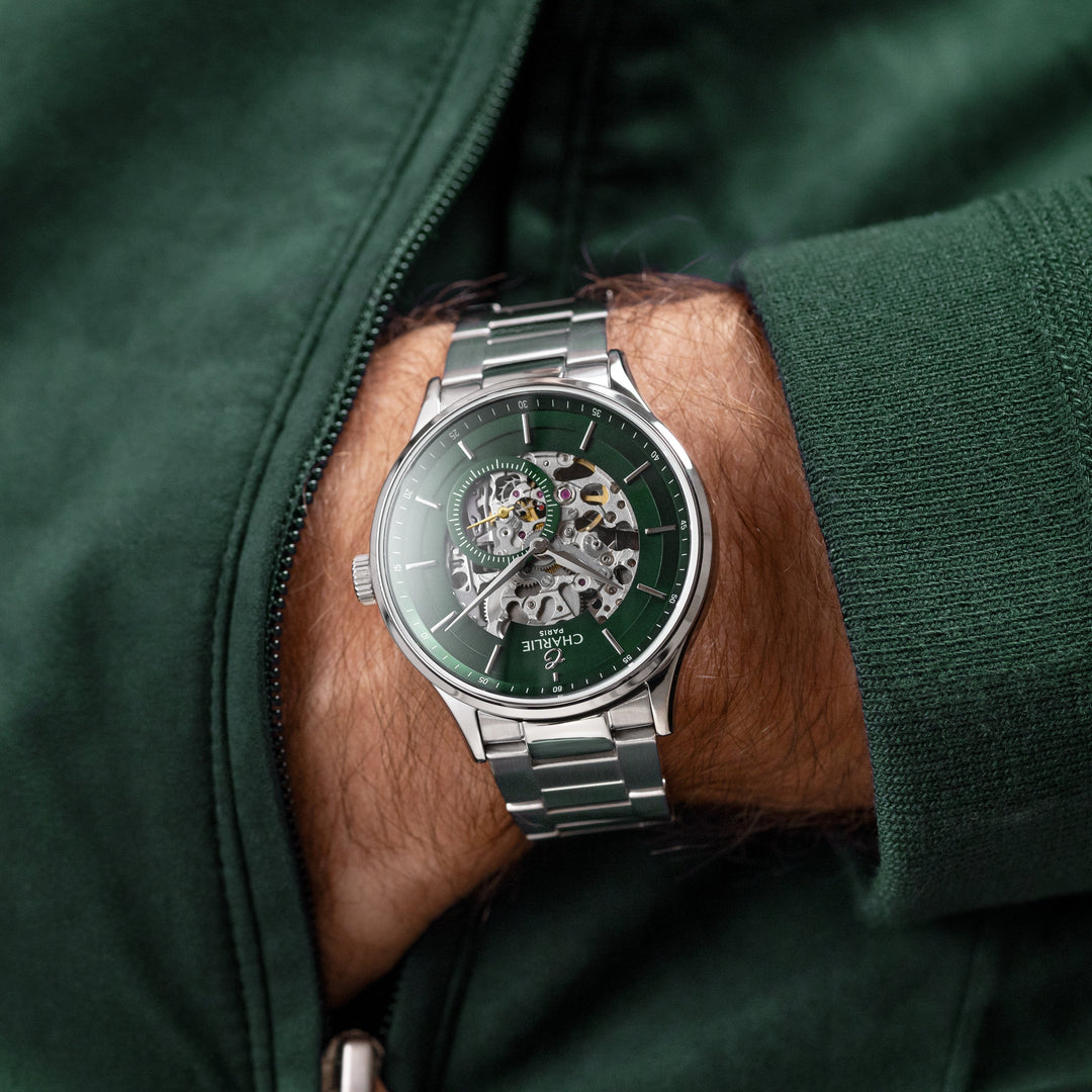 Charlie Paris Montre Montre Charlie Paris INITIAL Squelette - Vert 40 mm