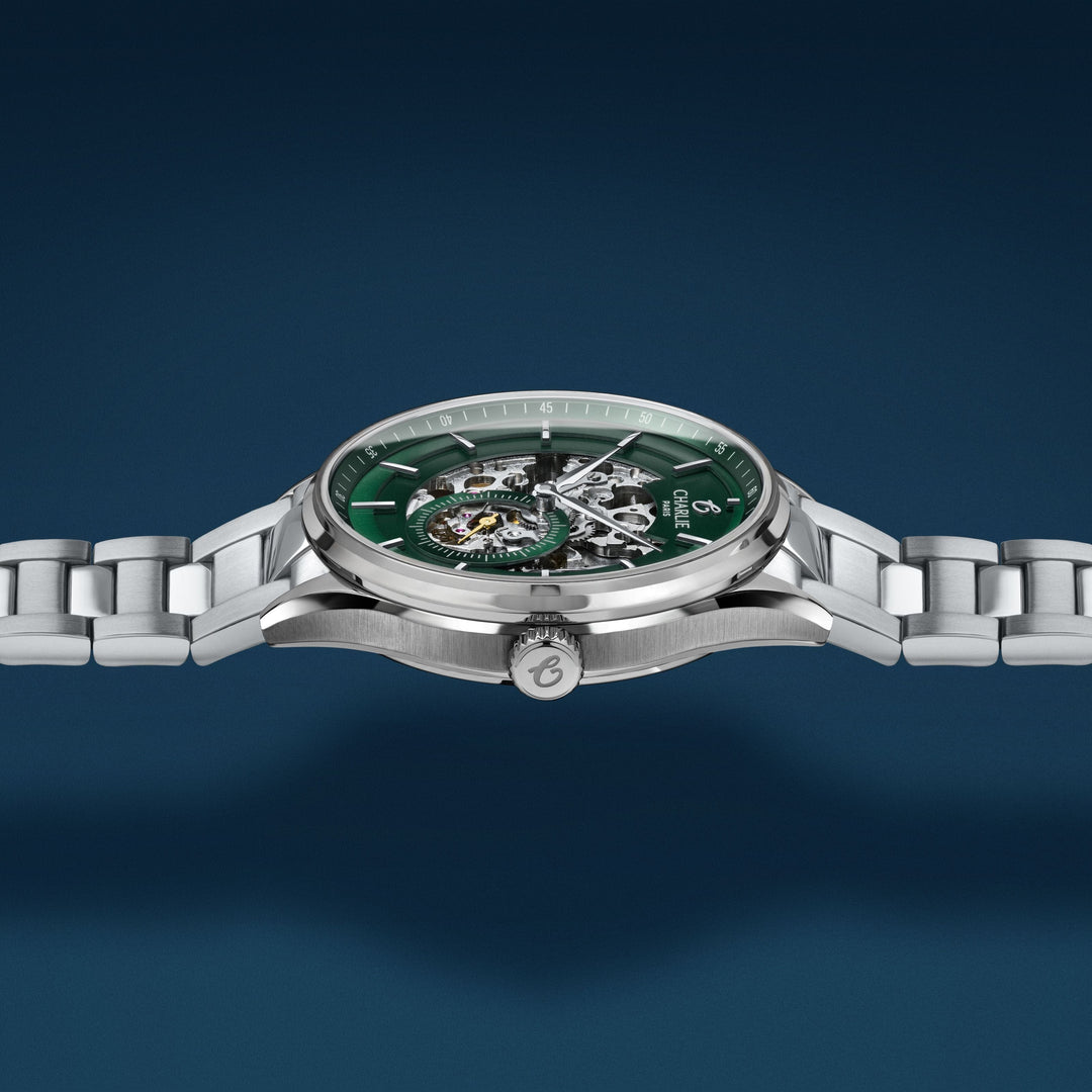 Charlie Paris Montre Montre Charlie Paris INITIAL Squelette - Vert 40 mm