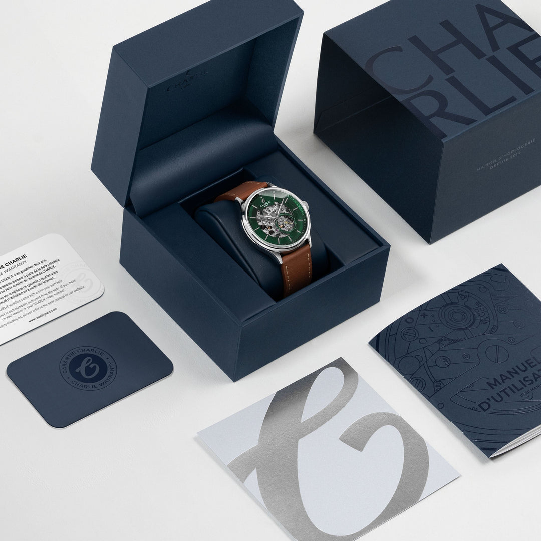 Charlie Paris Montre Montre Charlie Paris INITIAL Squelette - Vert 40 mm