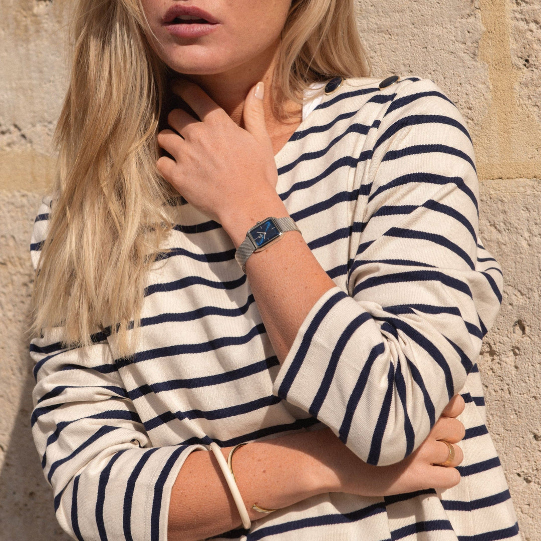 Montre Charlie Paris MONCEAU &amp; Bleu 36 mm en acier inoxydable Charlie Paris Montre Montre Charlie Paris MONCEAU Acier &amp; Bleu 36 mm | Dépositaire Officiel Canada | Mathieu Blanchard Joaillerie Mathieu Blanchard Joaillerie