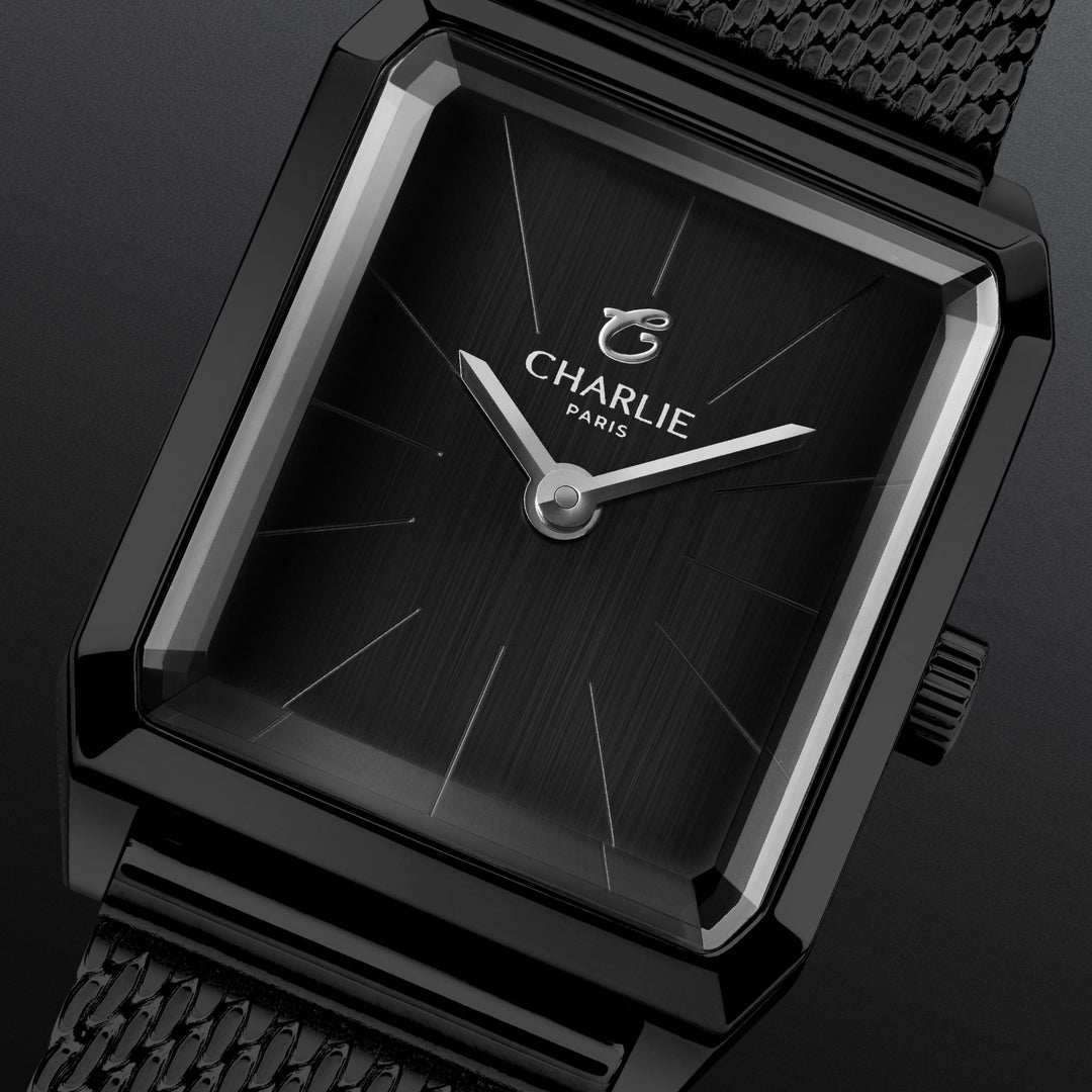 Charlie Paris Montre Maille milanaise Montre Charlie Paris MONCEAU Minuit 36 mm