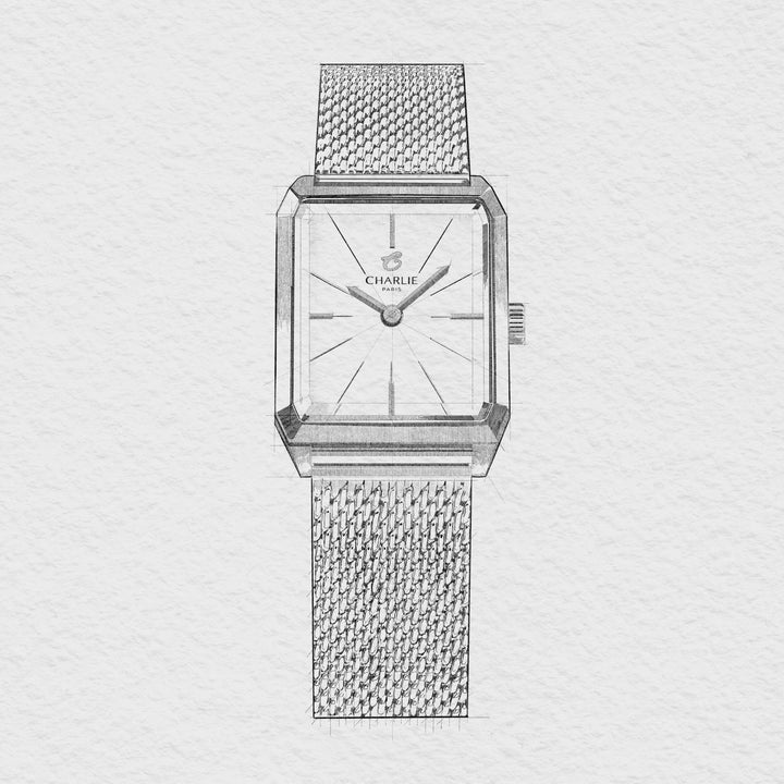 Charlie Paris Montre Maille milanaise Montre Charlie Paris MONCEAU Minuit 36 mm