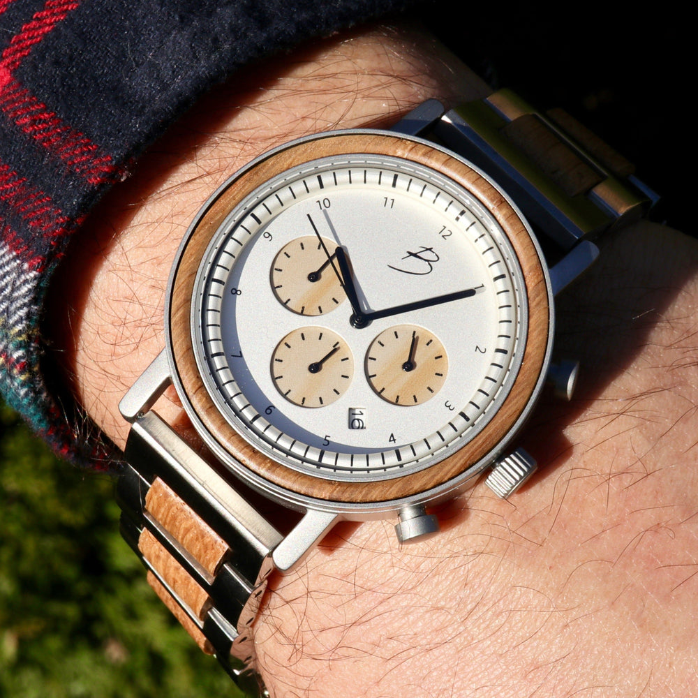 Mathieu Blanchard Montres Chêne provenant de baril de whisky recyclé Montre en bois de baril de whisky recyclé