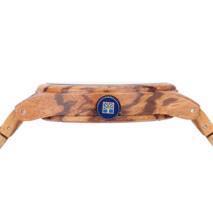 Montre en bois Horizon Heure Bleue Roadtripmadewood Montre en bois Acier inoxydable plaqué bleu RTMW-HORIZON-HEURE-BLEUE Montre Horizon - Heure Bleue en bois | Mathieu Blanchard Joaillerie Mathieu Blanchard Joaillerie