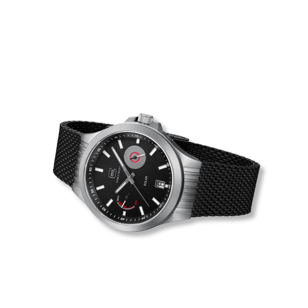 Montre GLOCK 42mm - Argent &amp; Noir GW19-2-22 GLOCK Montres Acier inoxydable GW19-2-22 Montre GLOCK 42mm Argent &amp; Noire GW19-2-22 | Mathieu Blanchard Mathieu Blanchard Joaillerie