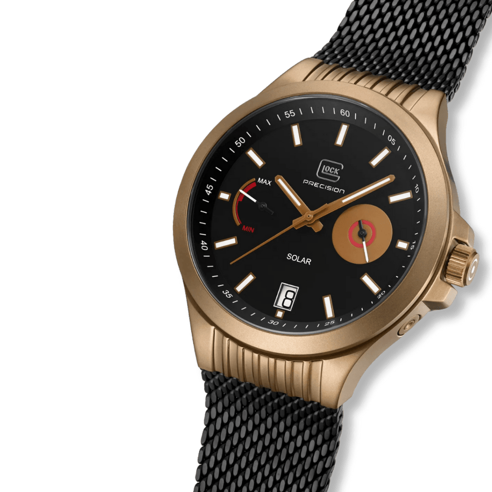 Montre GLOCK 42mm - Coyote & Noir GW-19-3-22 GLOCK Montres Acier inoxydable plaqué or jaune et noir GW-19-3-22 Montre GLOCK 42mm Argent & Noire GW19-2-22 | Mathieu Blanchard Mathieu Blanchard Joaillerie