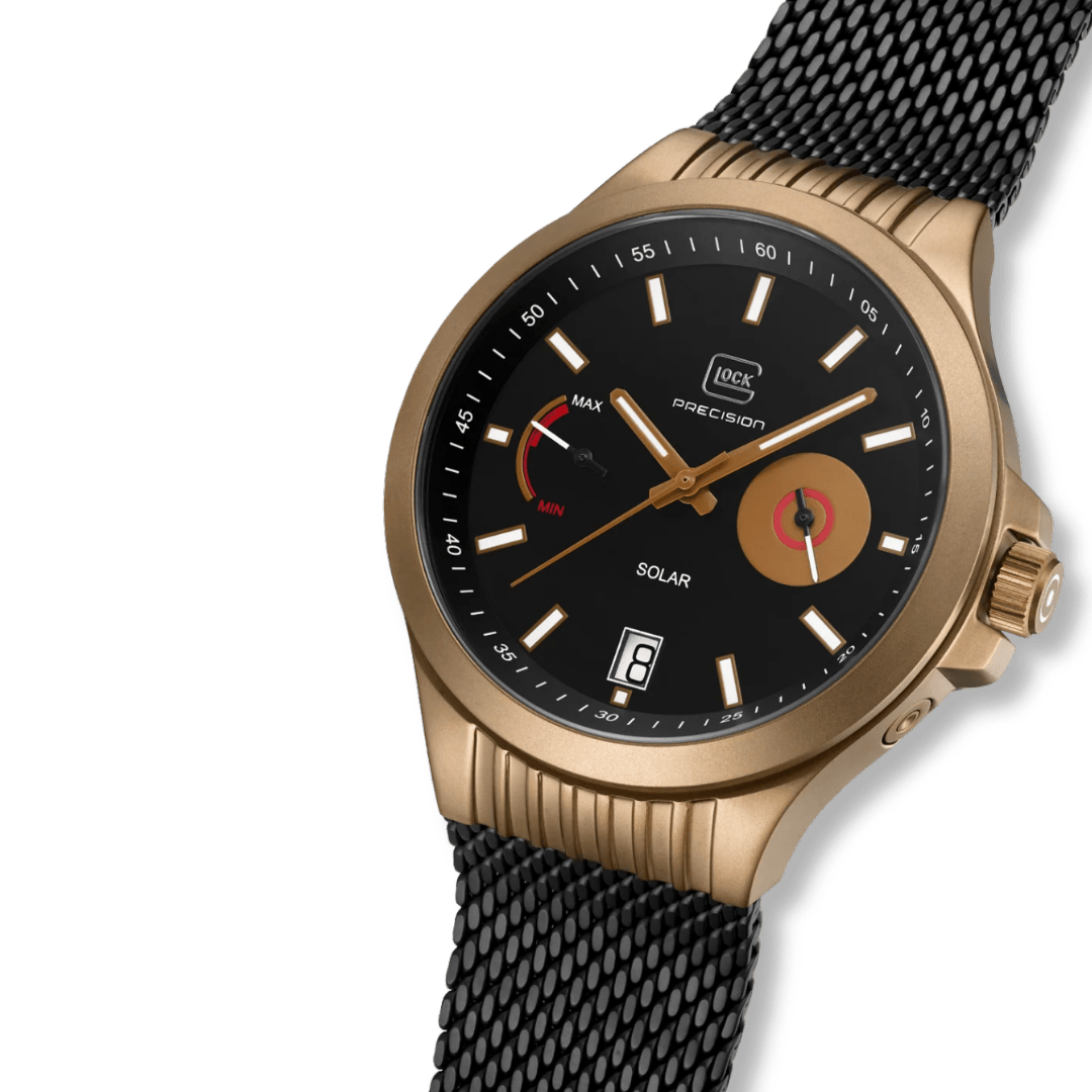 Montre GLOCK 42mm - Coyote &amp; Noir GW-19-3-22 GLOCK Montres Acier inoxydable plaqué or jaune et noir GW-19-3-22 Montre GLOCK 42mm Argent &amp; Noire GW19-2-22 | Mathieu Blanchard Mathieu Blanchard Joaillerie