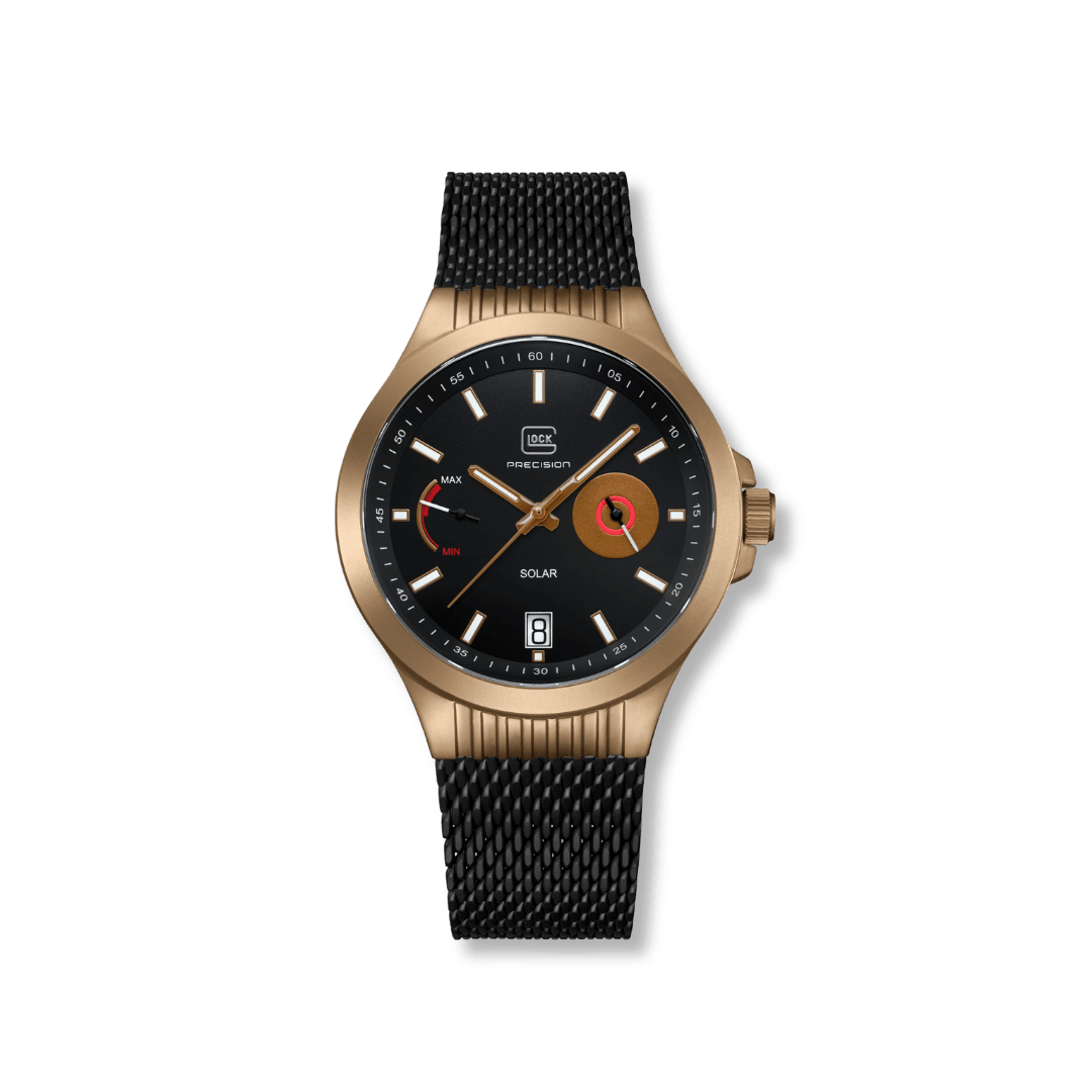 Montre GLOCK 42mm - Coyote & Noir GW-19-3-22 GLOCK Montres Acier inoxydable plaqué or jaune et noir GW-19-3-22 Montre GLOCK 42mm Argent & Noire GW19-2-22 | Mathieu Blanchard Mathieu Blanchard Joaillerie