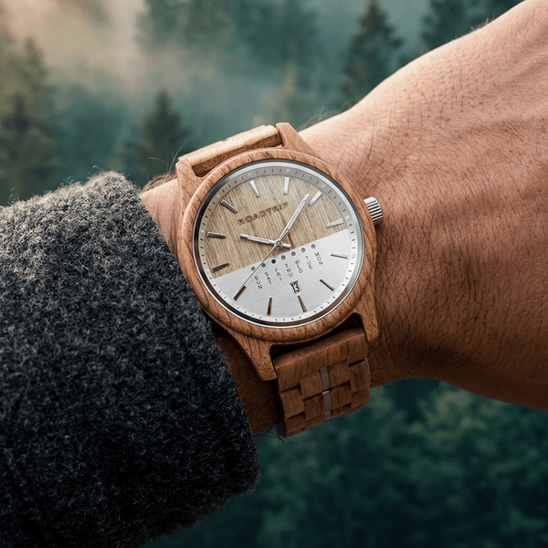 Roadtripmadewood Montre en bois Montre Horizon - Boréal en bois