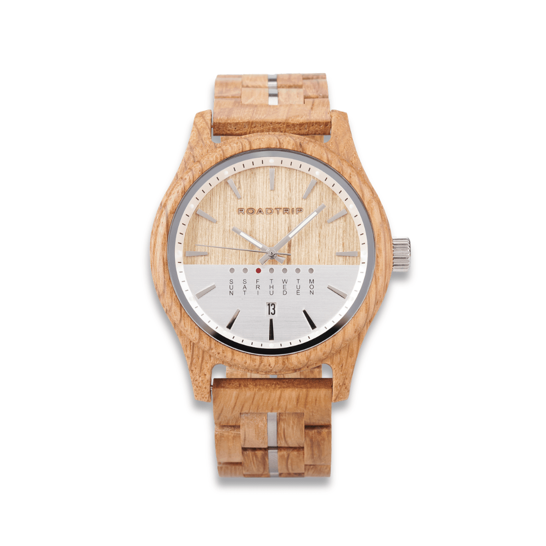 Roadtripmadewood Montre en bois Montre Horizon - Boréal en bois