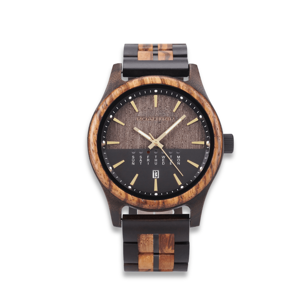 Roadtripmadewood Montre en bois Montre Horizon - Équinoxe en bois