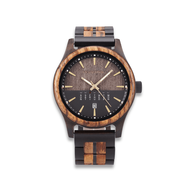 Roadtripmadewood Montre en bois Montre Horizon - Équinoxe en bois