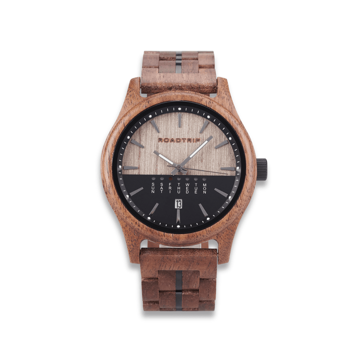 Roadtripmadewood Montre en bois Montre Horizon - Nomade en bois