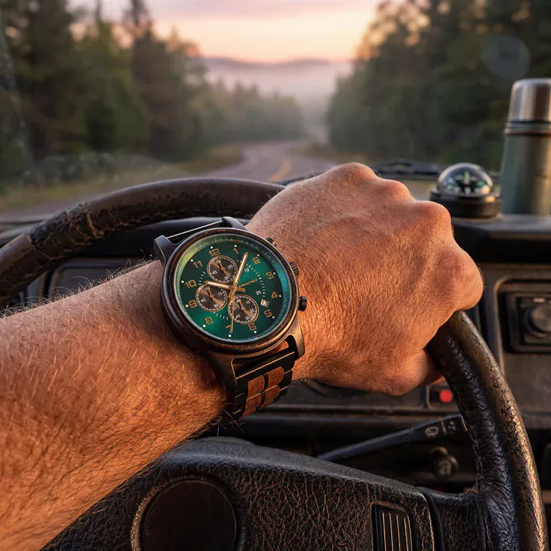 Roadtripmadewood Montre en bois Montre Odyssée - Canopée en bois