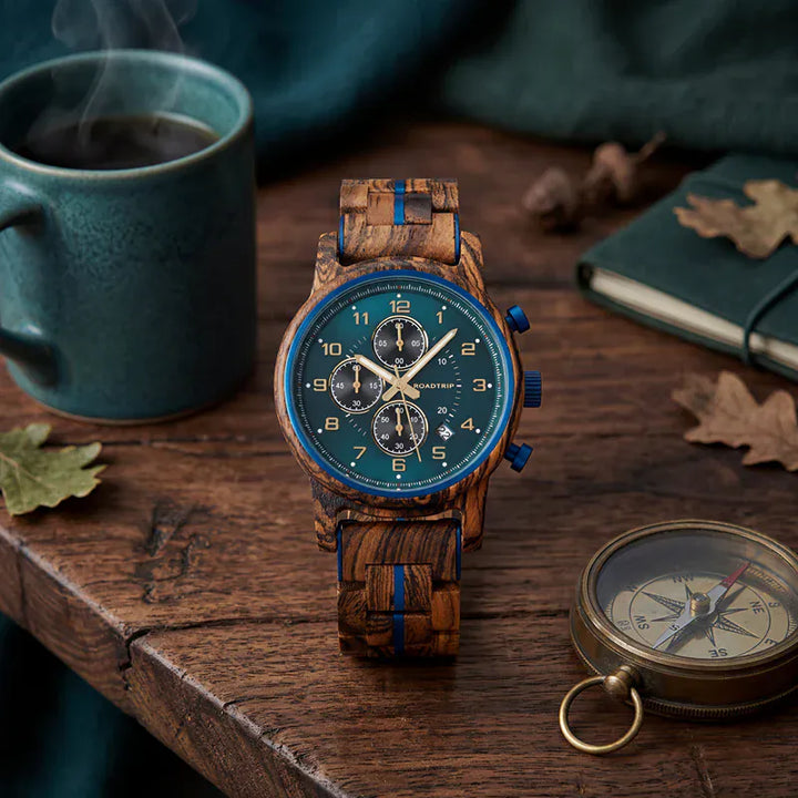 Roadtripmadewood Montre en bois Montre Odyssée - Savana en bois