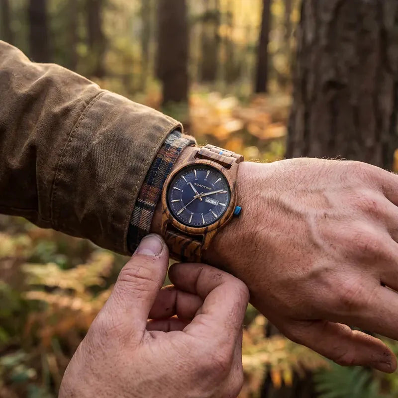 Roadtripmadewood Montre en bois Montre Roadtrip - Zénith en bois