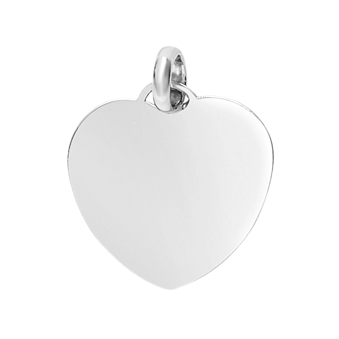 Pendentif Cœur en or jaune 10K - Breloques et pendentifs Argent / Or 10K / Or jaune 10K PW-H4-015 17mm Pendentif Coeur Plaque à graver en or jaune 10K | Mathieu Blanchard Mathieu Blanchard Joaillerie