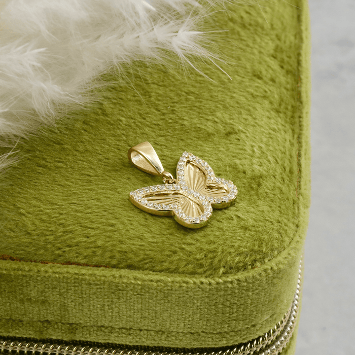- Breloques et pendentifs Pendentif Papillon en or jaune 10K