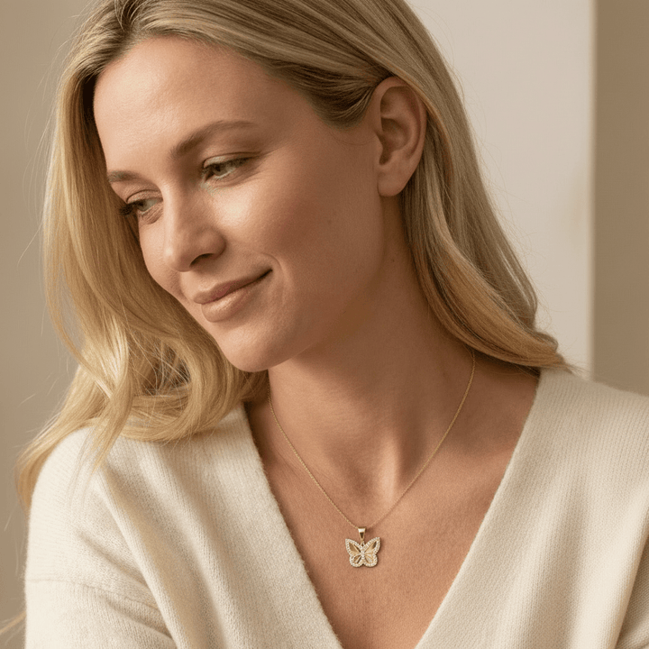 - Breloques et pendentifs Pendentif Papillon en or jaune 10K