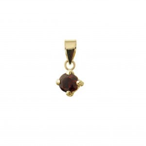Pendentif Pierres de naissance en or jaune 10K - Boucles d'oreilles Janvier / Or jaune 10K 01-4P Pendentif Pierres de naissance 4mm en or 10K |  Mathieu Blanchard Mathieu Blanchard Joaillerie
