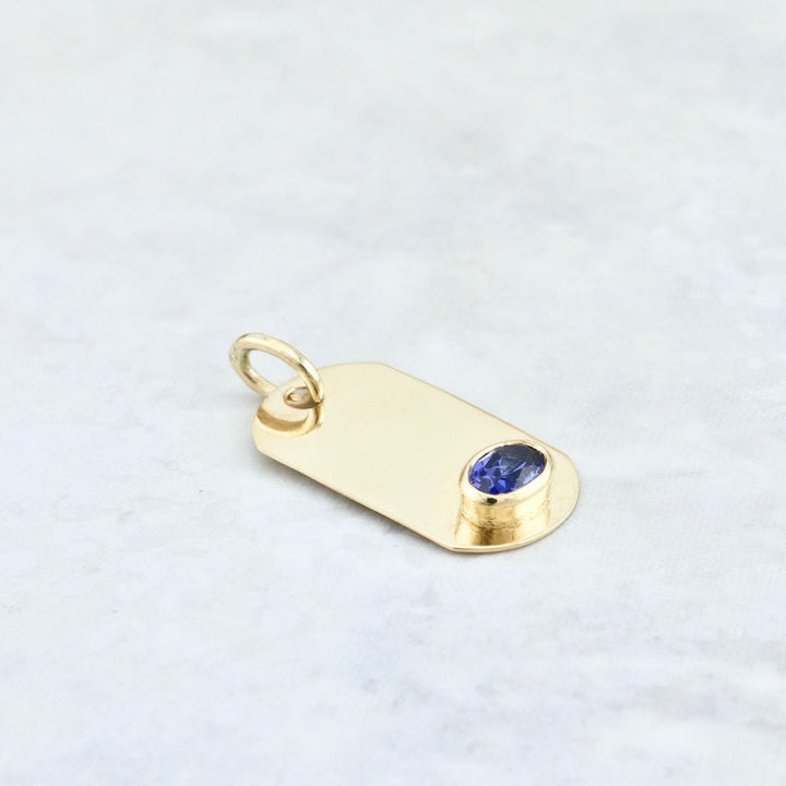 Pendentif Plaque et Saphir Mathieu Blanchard Collier Pendentif sur mesure Plaque en or 14K - 18K ou platine et Saphir | Mathieu Blanchard Mathieu Blanchard Joaillerie