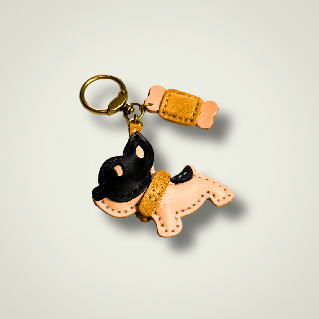 Porte clefs Chien Mathieu Blanchard ACCESSOIRES PPORM20167S Porte-clefs Chien et son os rembourré en cuir | Mathieu Blanchard Mathieu Blanchard Joaillerie