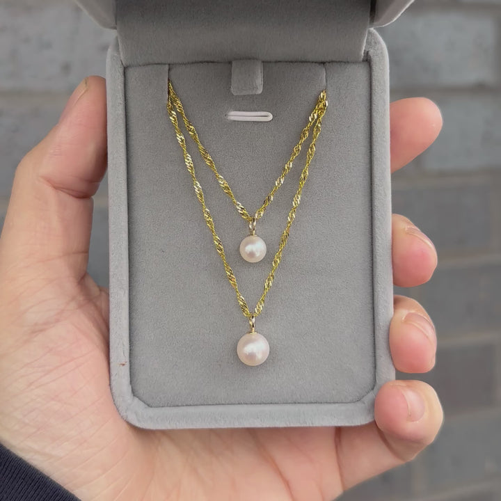 Classic Pearl Gold or Sterling Silver Pendant