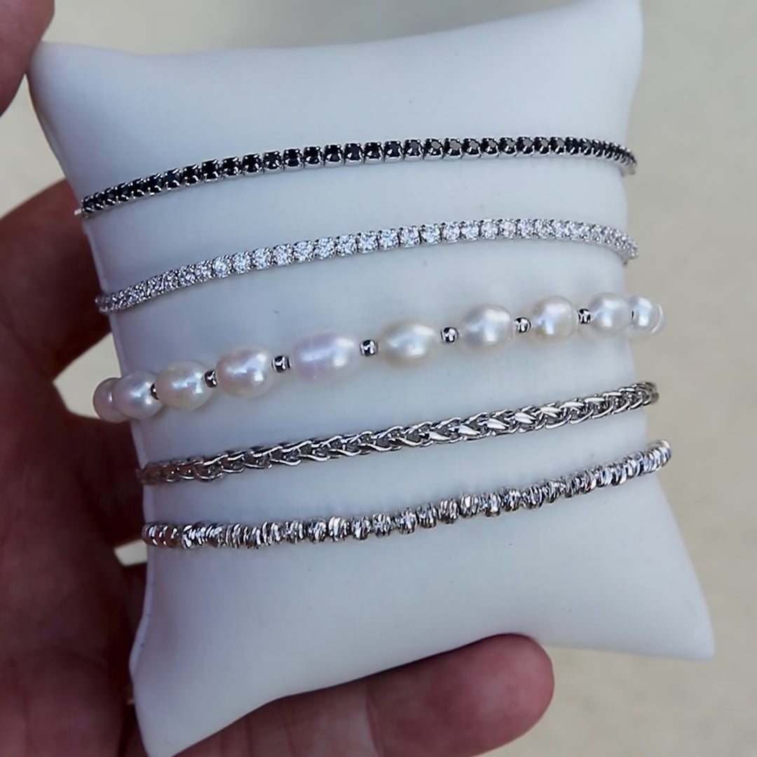 Bracelet Selene en perles et argent sterling