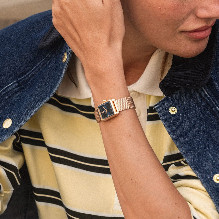 Montre Charlie Paris MONCEAU Or Rosé &amp; Bleu 36 mm